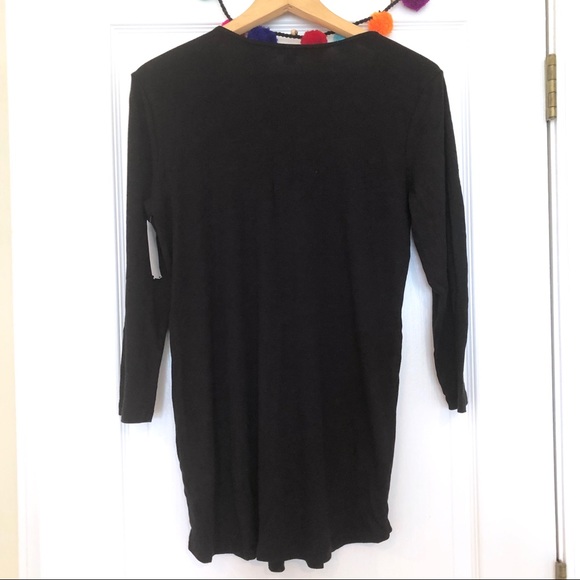Splendid Black 3/4 Sleeve Lace Up Top - Picture 6 of 8
